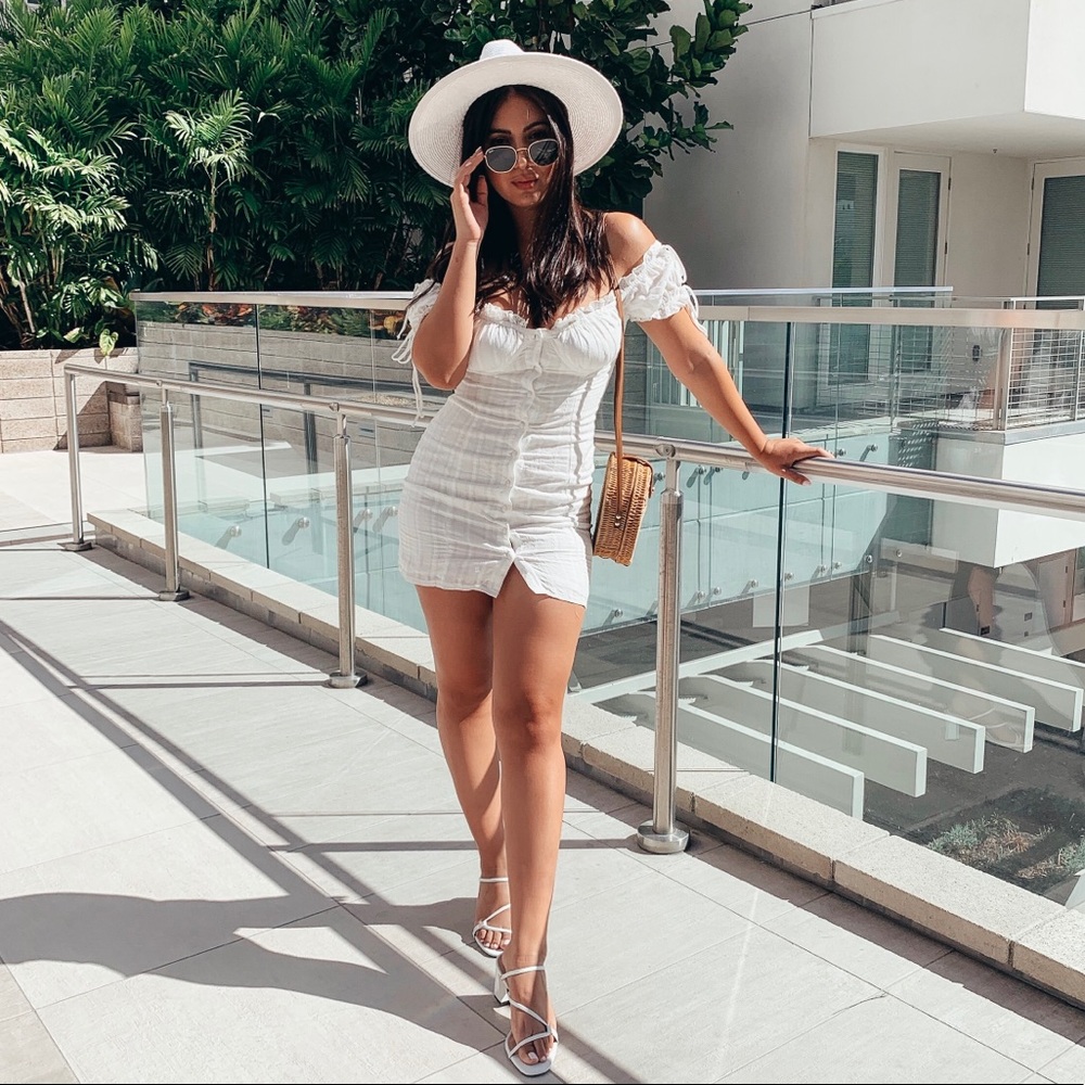 White mini dress